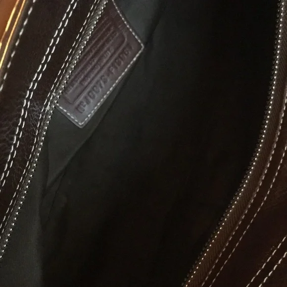 Coach Hamptons Pebble Leather White Brown Satchel - Picture 13 of 13